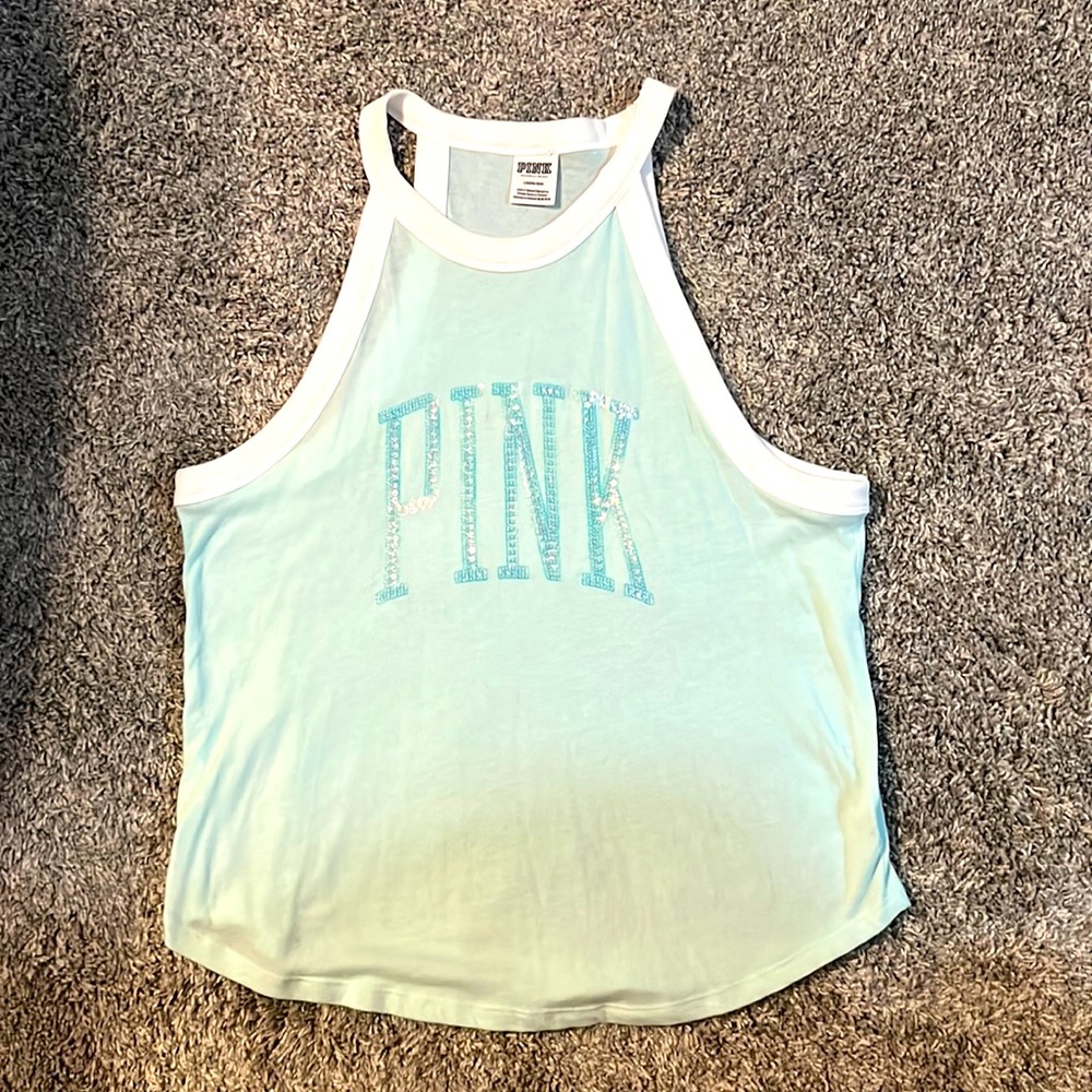 VS PINK, racer back tank, size large